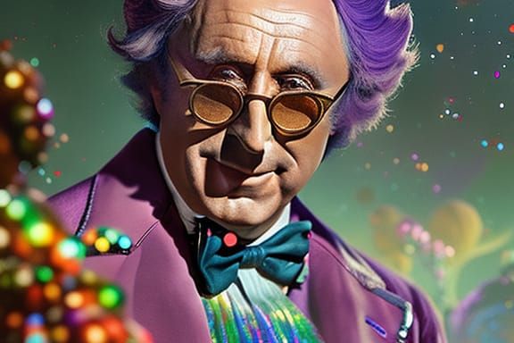 Willy Wonka Portrait in a Candy Factory