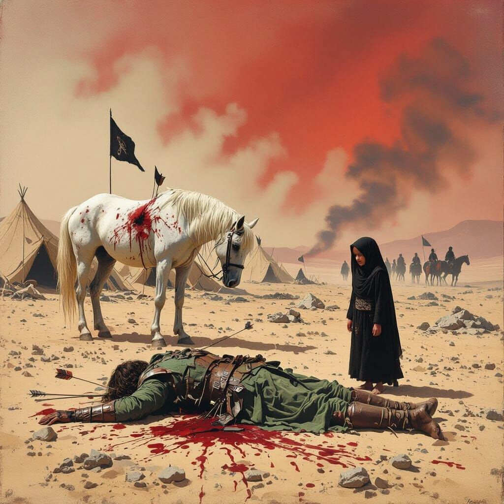 Battlefield Desolation: A Hyperrealistic Oil Painting