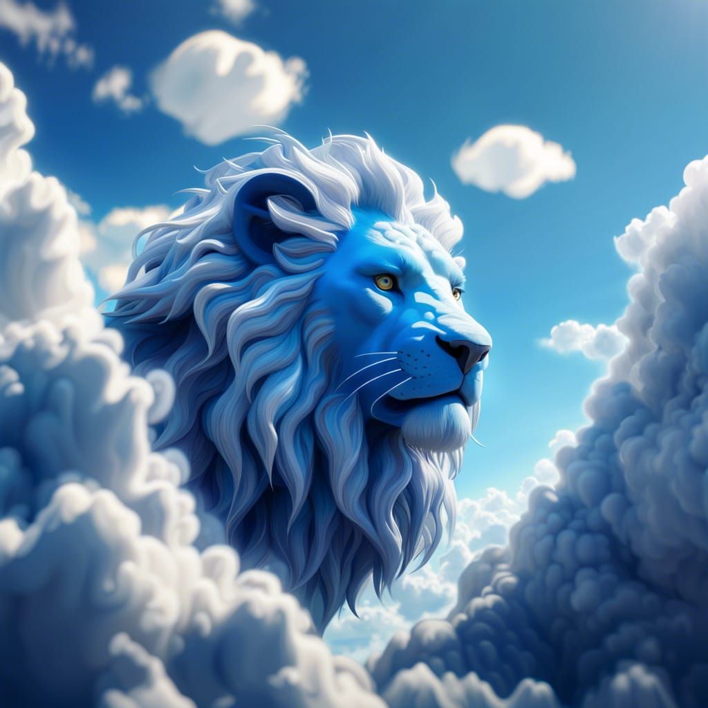 Lion's Head Cloud Formation in Detailed Matte Painting