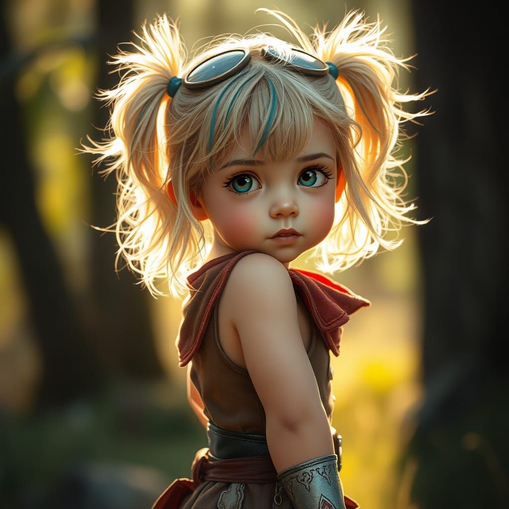 Heroic Girl in Whimsical Watercolour Style