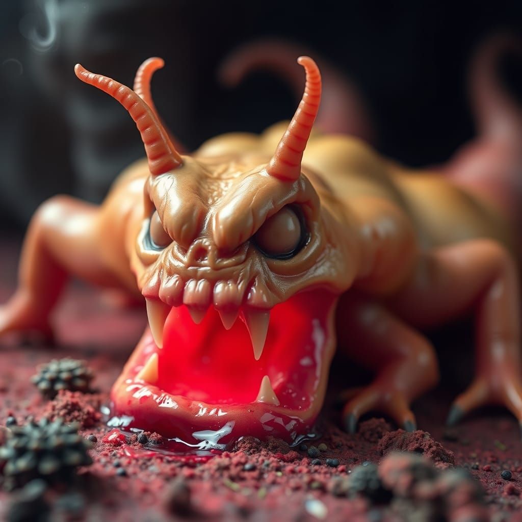 Diabolical Slug in Encaustic Macro View