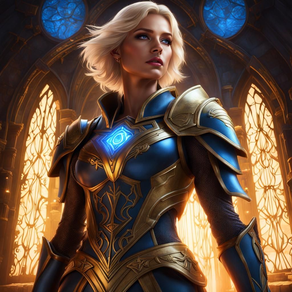 Aasimar Paladin Confined, Detailed Matte Painting