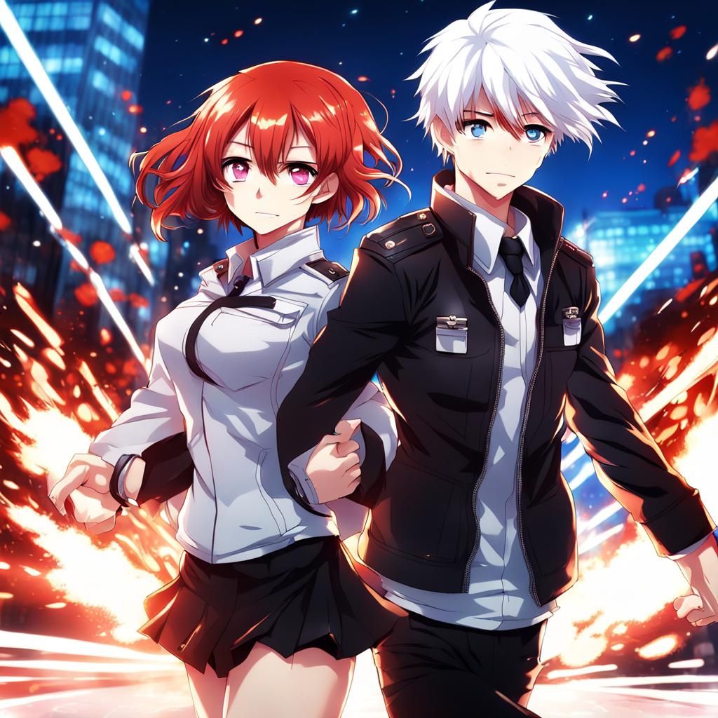 Anime Couple in Explosive Skintight Uniforms