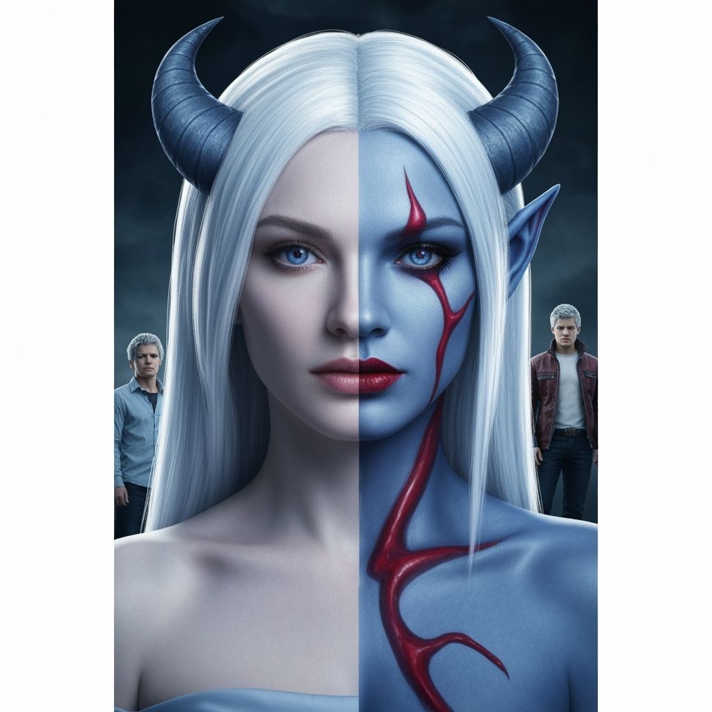 Demoness Split: Good vs Evil in Cinematic Style