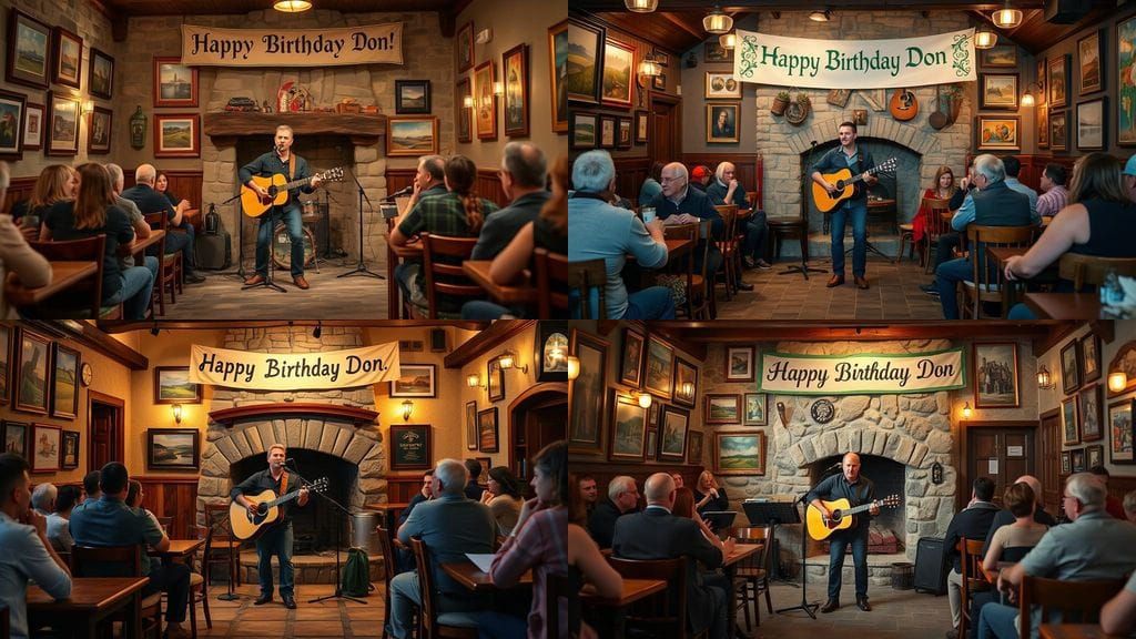 Cozy Irish Pub Live Music Session in Warm, Rustic Ambiance