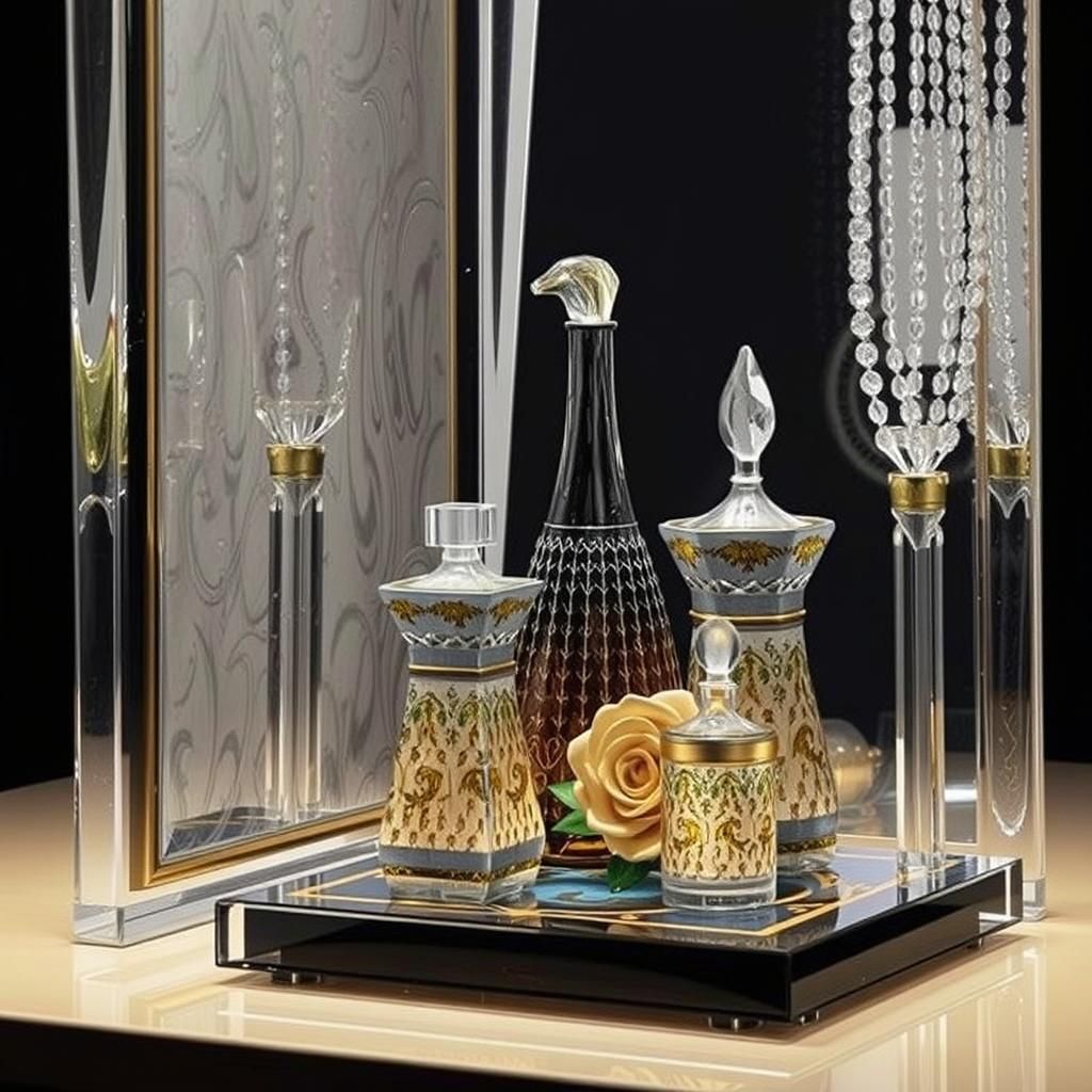 Enamelled Glass Chess Figurines in Art Deco Style