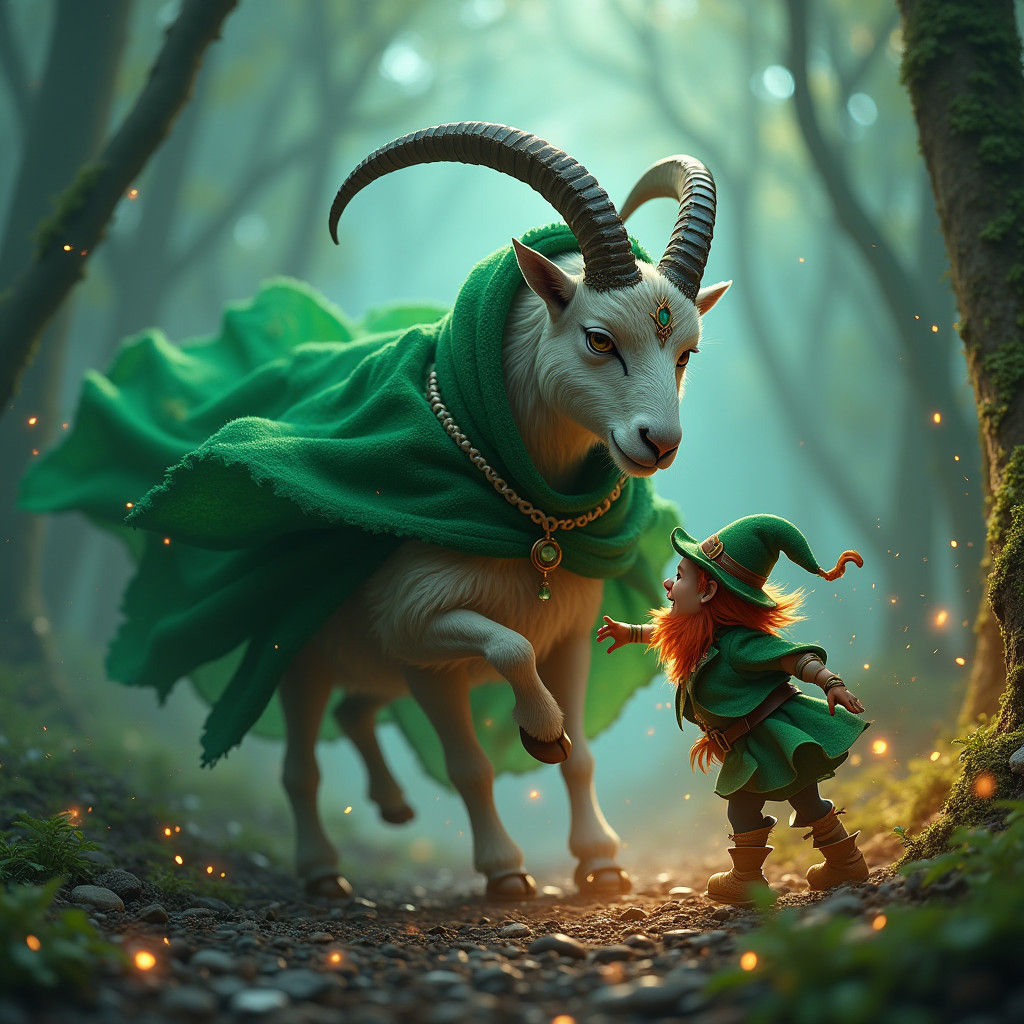Goat-Man Battle in Misty Emerald Forest