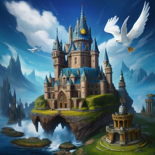 Fantasy Scene with Salute in Ethereal Style