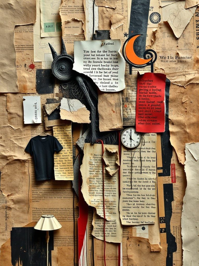 Surreal Grungy Collage with Biomechanical Elements