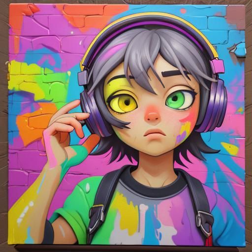 Urban Graffiti Art: Music in Neo-Impressionism Style