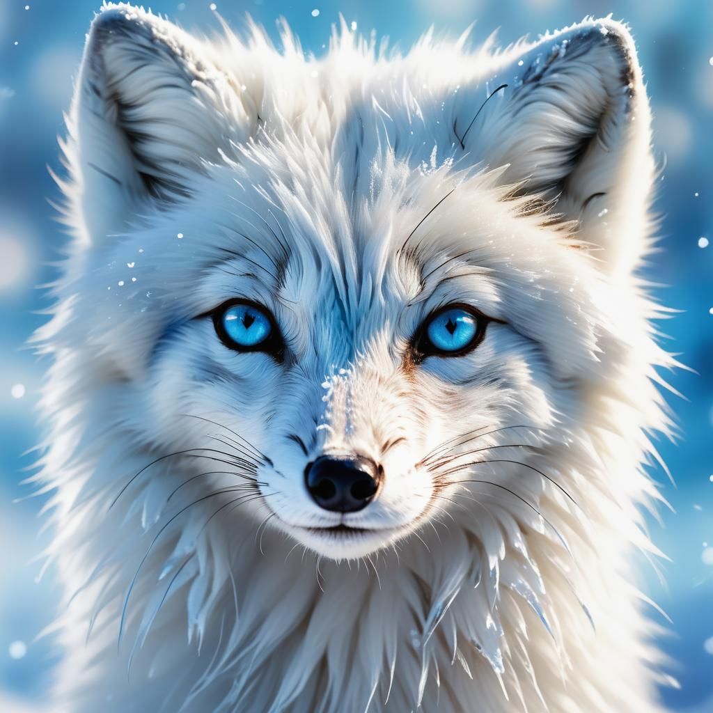 Dreamy Arctic Fox Portrait in Digital Art