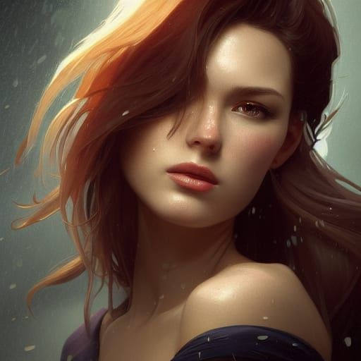 Detailed Portrait with Dynamic Lighting and Triadic Colors