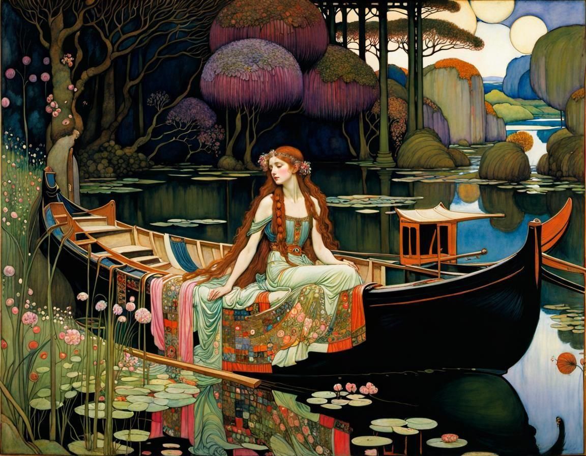 Intricate Spring Artwork in Art Nouveau Style