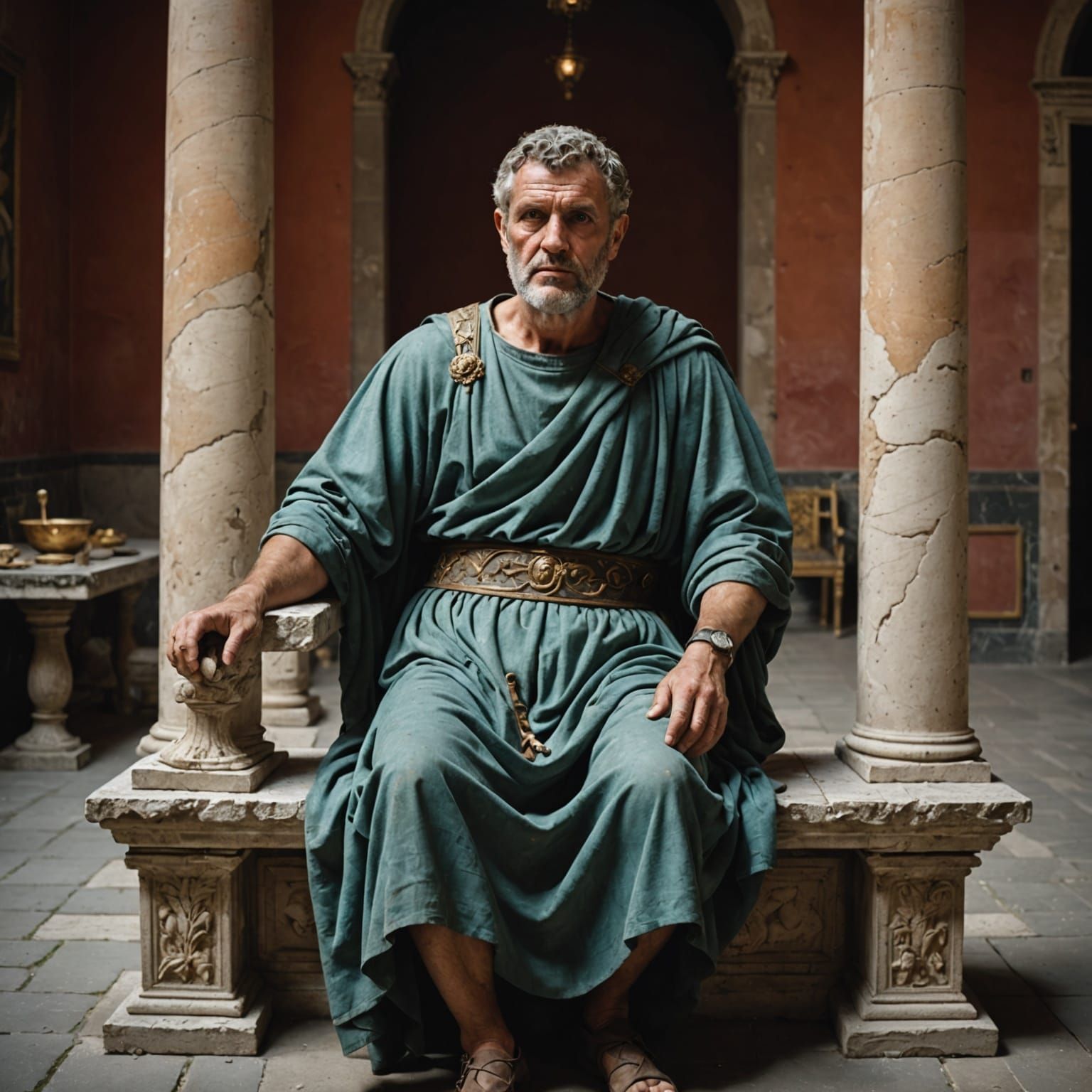 Majestic Roman Patrician in Pompeii, 79 A.D.