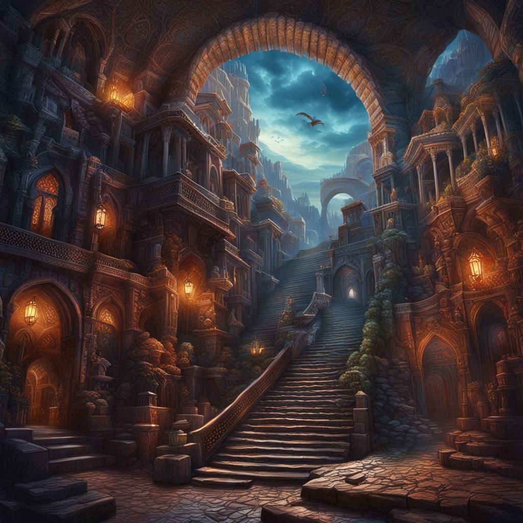 Joyful Hasidic Man Dancing: Detailed Matte Painting