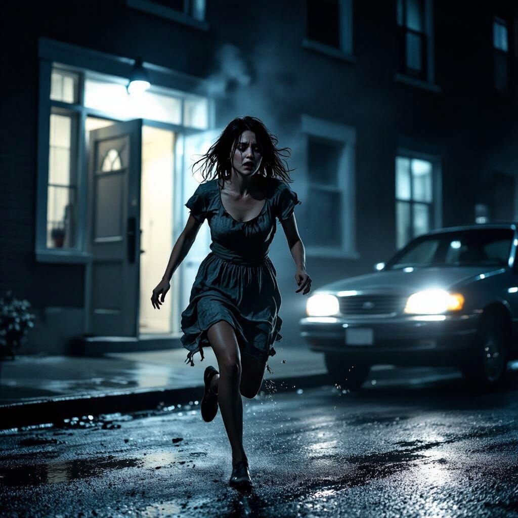 Woman in Near-Fatal Accident in Film Noir Style