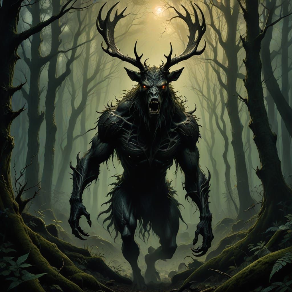 Terrorizing Wendigo Emerges from the Shadows in Dark Fantasy