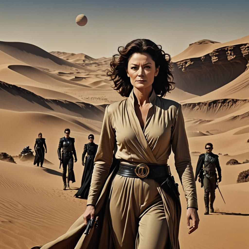 DUNE Movie Poster Featuring Lady Jessica in Bauhaus Style