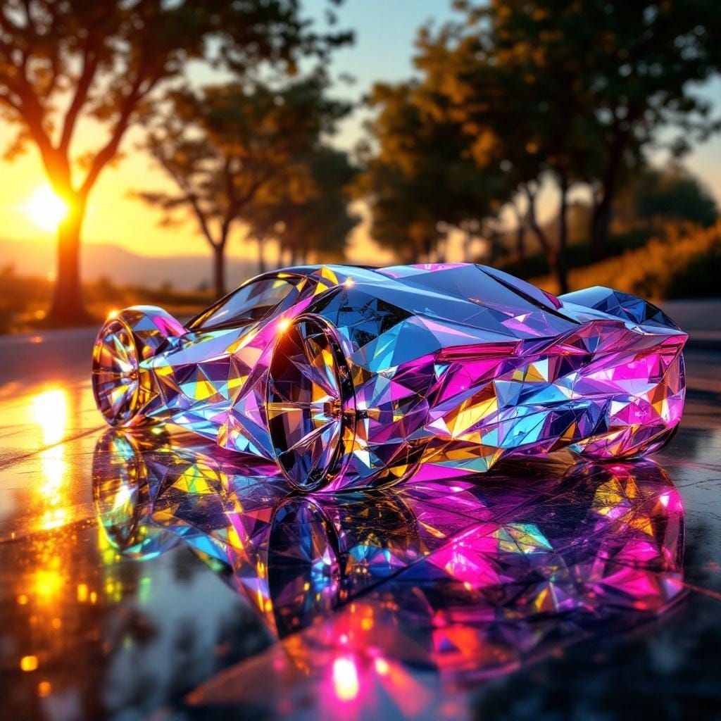 Transparent Prism Lamborghini in Futuristic Style