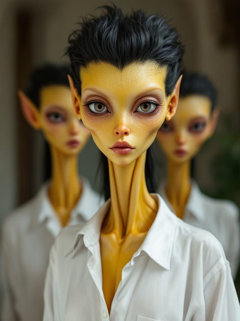 Striking Alien Figures in a Beautiful House