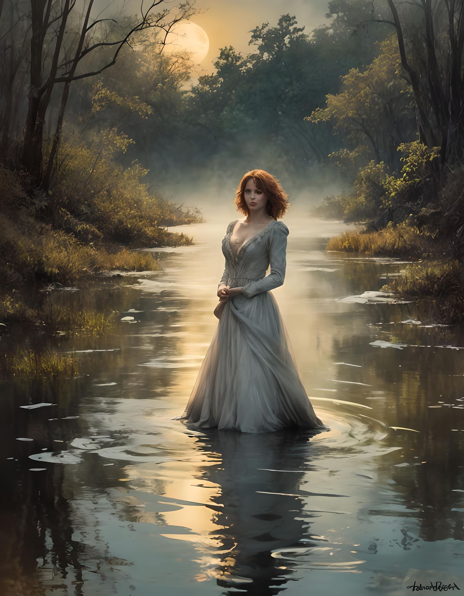 Ethereal Woman Emerges from Louisiana Bayou