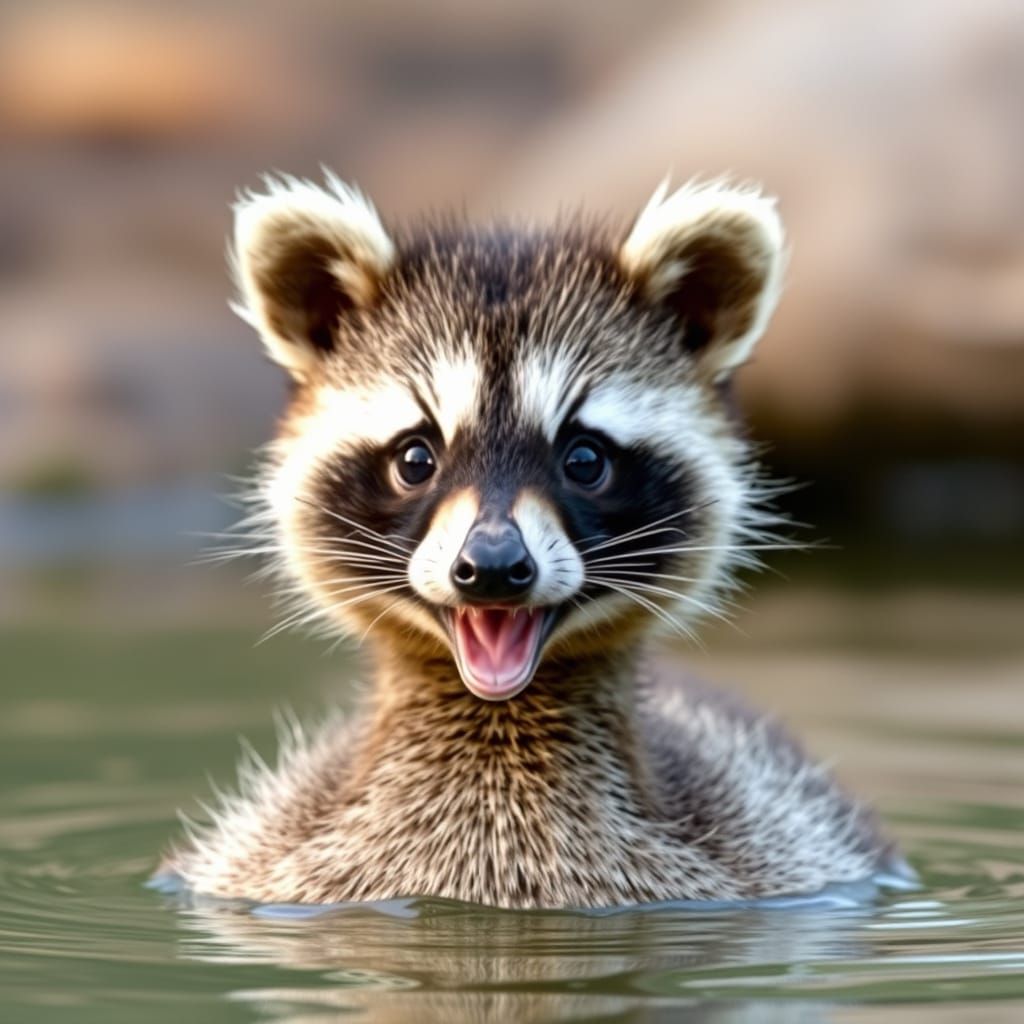 Adorable Raccoon Duck Hybrid Creature