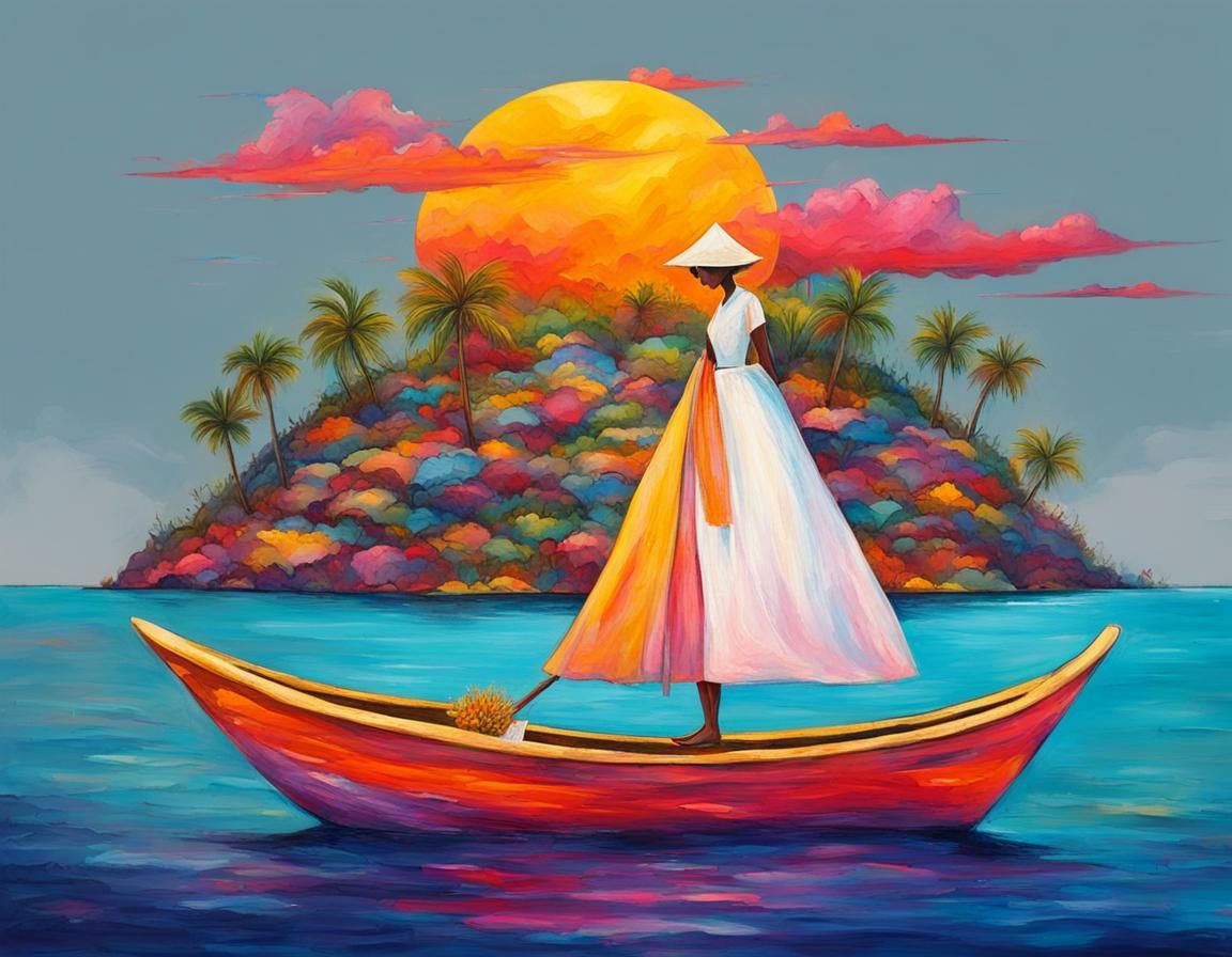 Island Princess on the Ocean: Abstract Art