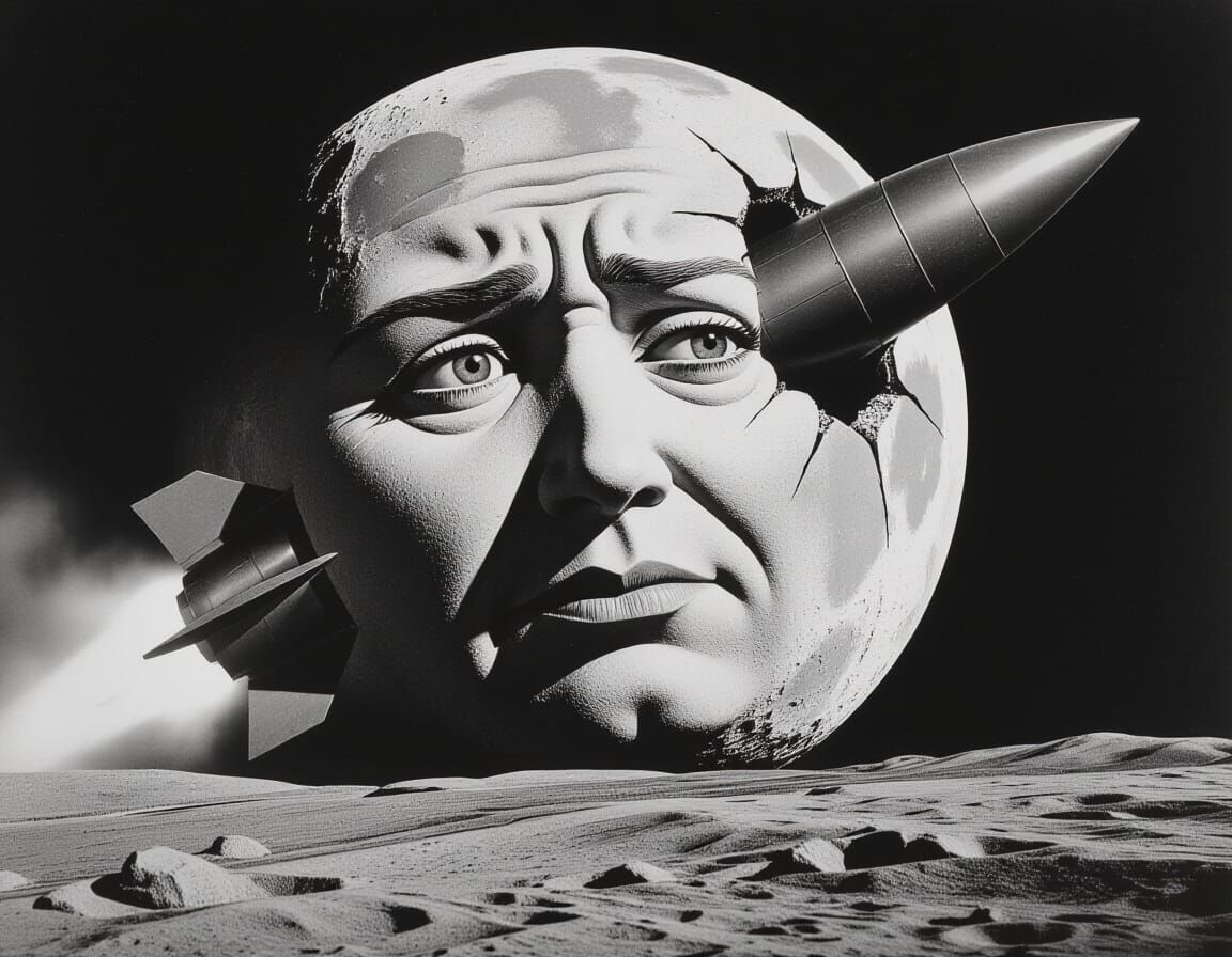 Iconic Rocket to the Moon Still: Early 1900s Style