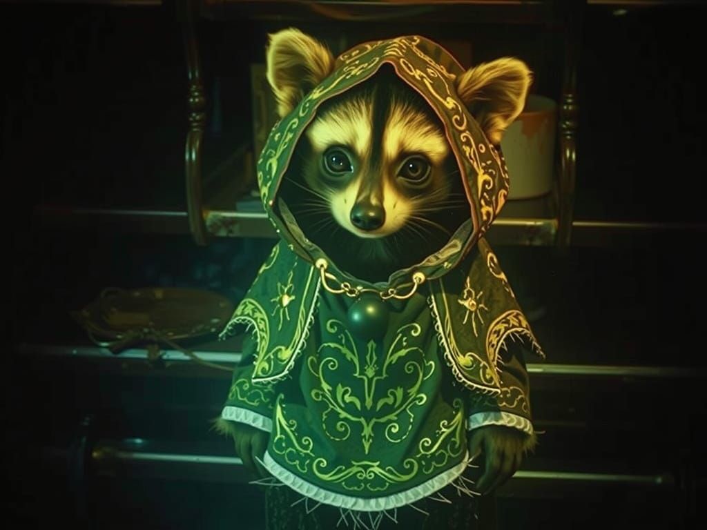 Furry Creature in Elegant Priestly Attire