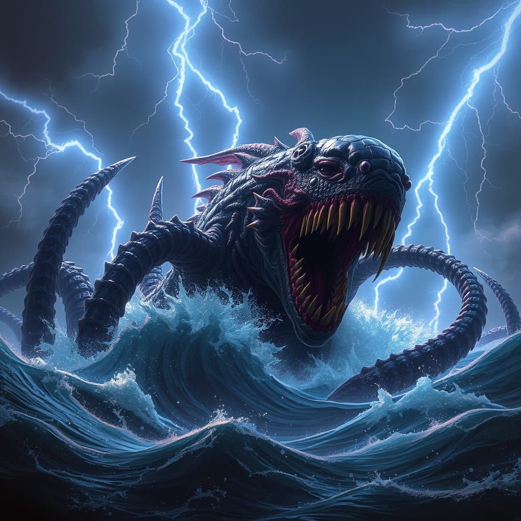 Electric Kraken Emerges: Syd Mead Inspired Art