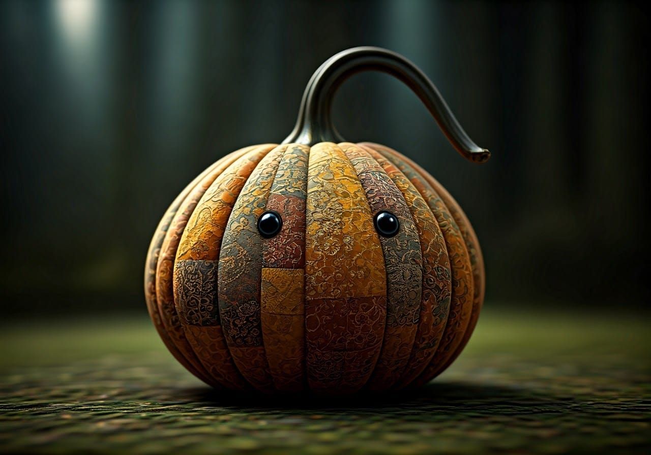 Patchwork Knoodlebugs in a Gourd Tree