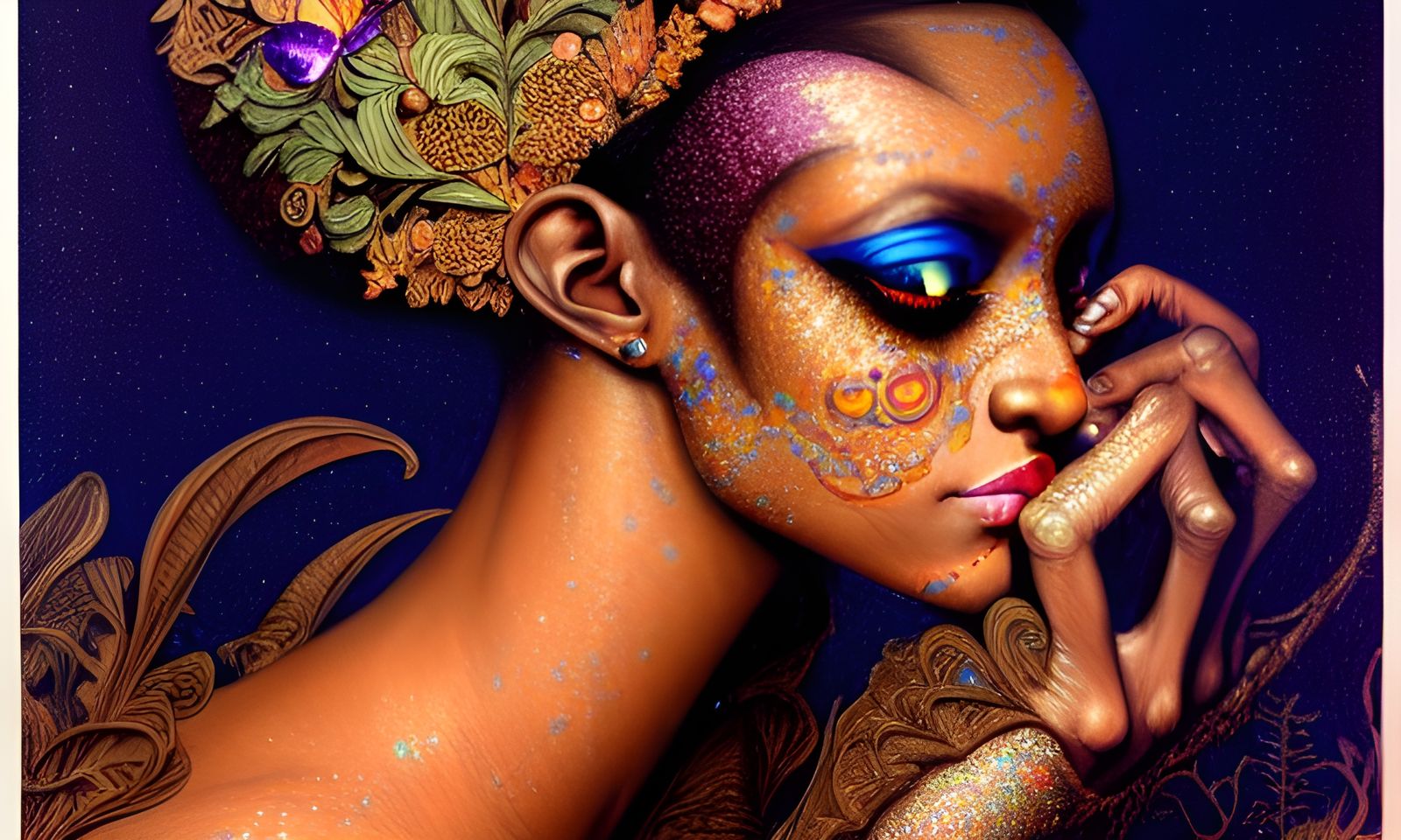 Elf in Moonlight: A Hyper-Detailed Fantasy Painting