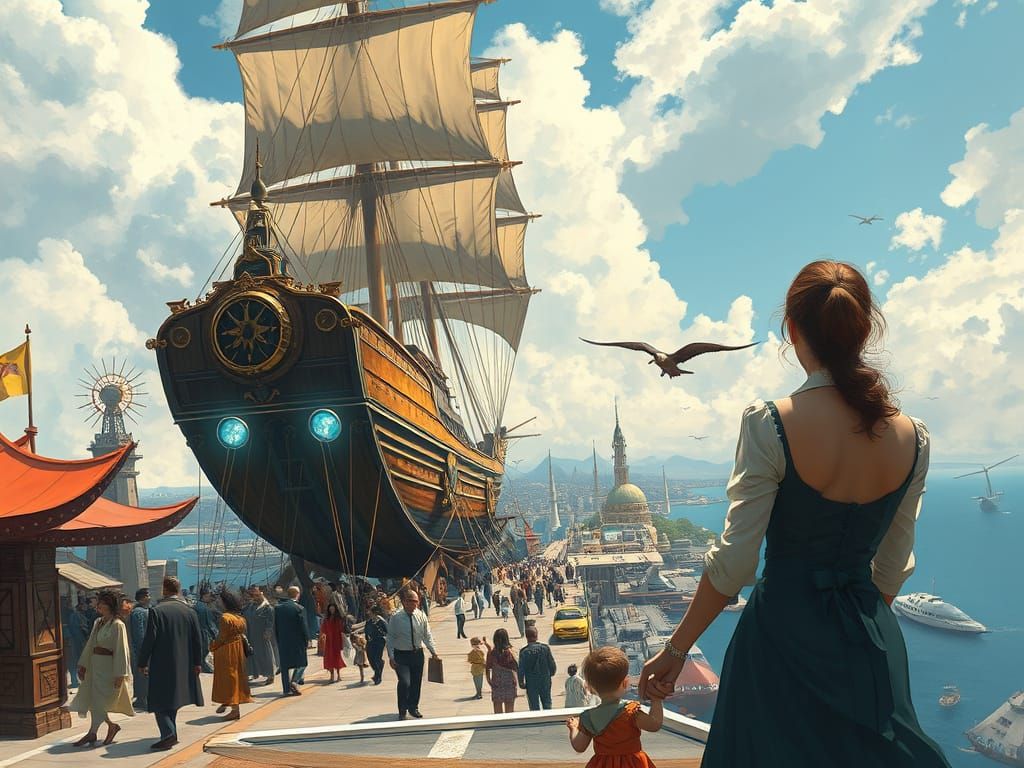 Epic Airship Docks at Floating Island Skyport