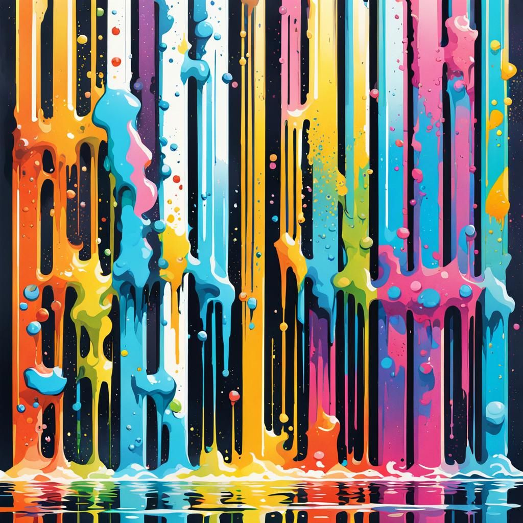 Colorful Chart Reflection in Graffiti Splash Art Style