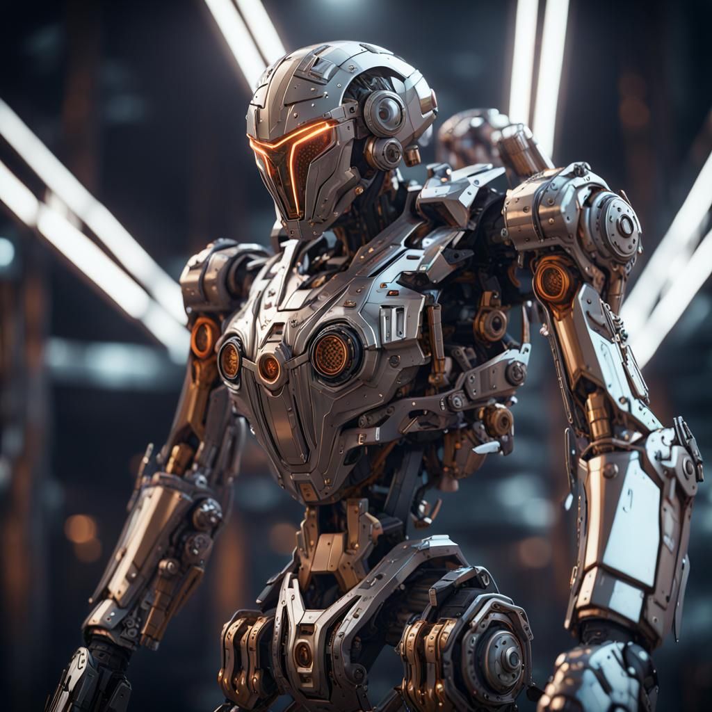 Futuristic Sci-Fi Knights in Polished Armor