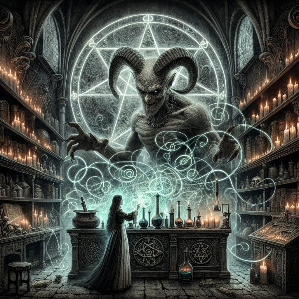 Gothic Sorcerer's Workshop: Ghoul Draining Sorceress