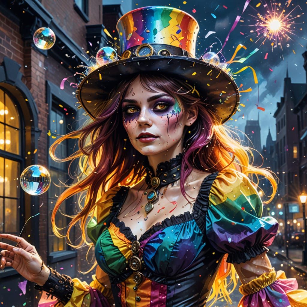 Spectral Figure Dances in Steampunk New Year's Ball