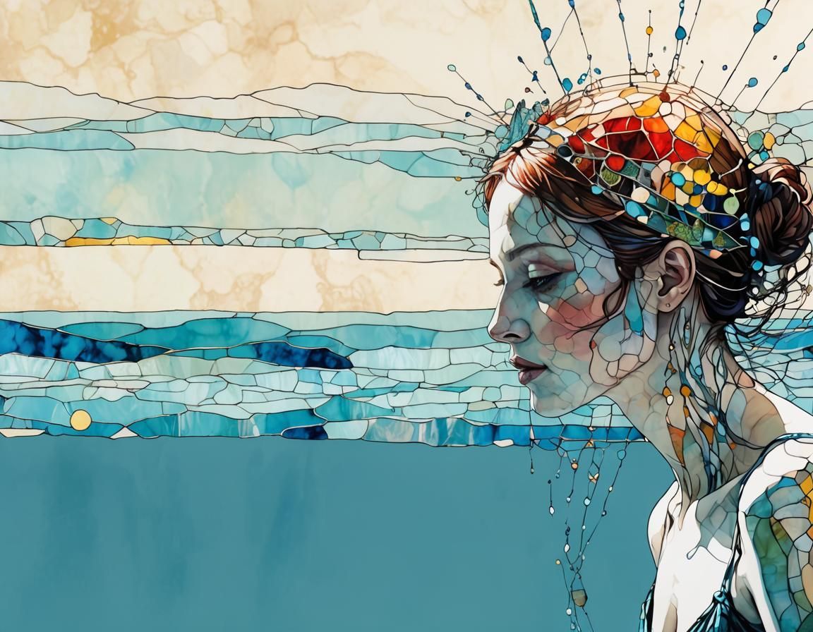 Stained Glass Art Brut Digital Illustration