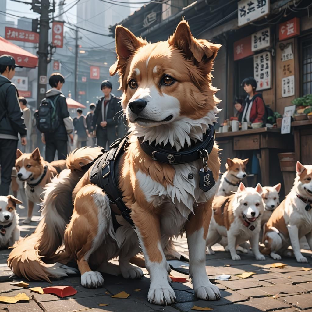 Anime Stray Dog Concept Art in Detailed Style