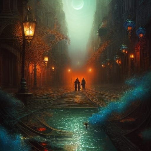 Fantastical Cityscape: Strangers in the Night