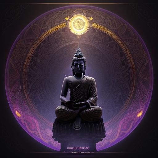 Buddha Purnima Celebration in Dark Fantasy Style