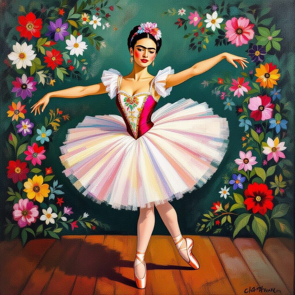 Ballerina in Frida Kahlo Style Dance of 1878