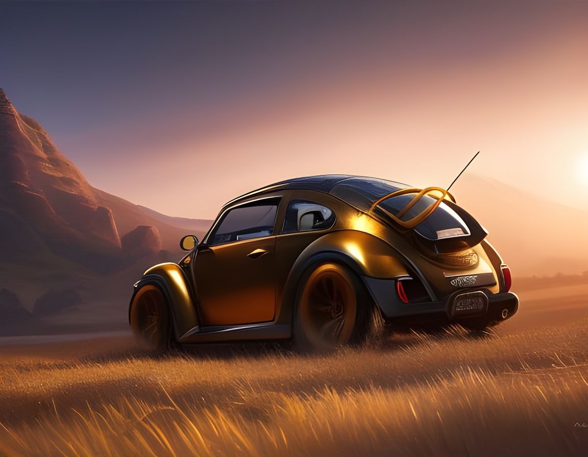 Golden Volkwagon Beetle