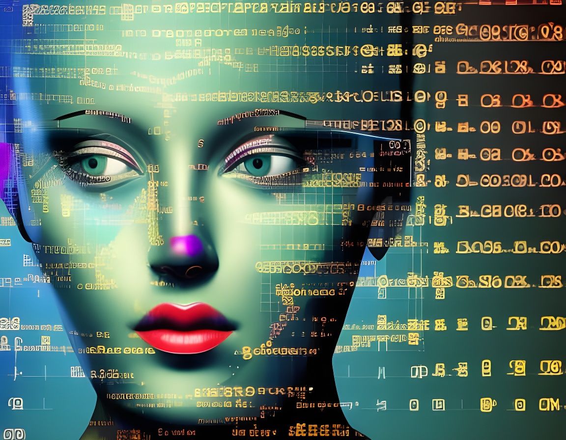 AI Mind Self-Portrait in Detailed Color