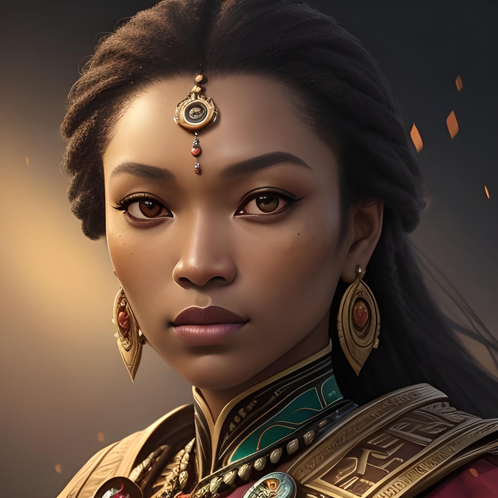 Harmonious Blend: A Surinamese Lady Portrait