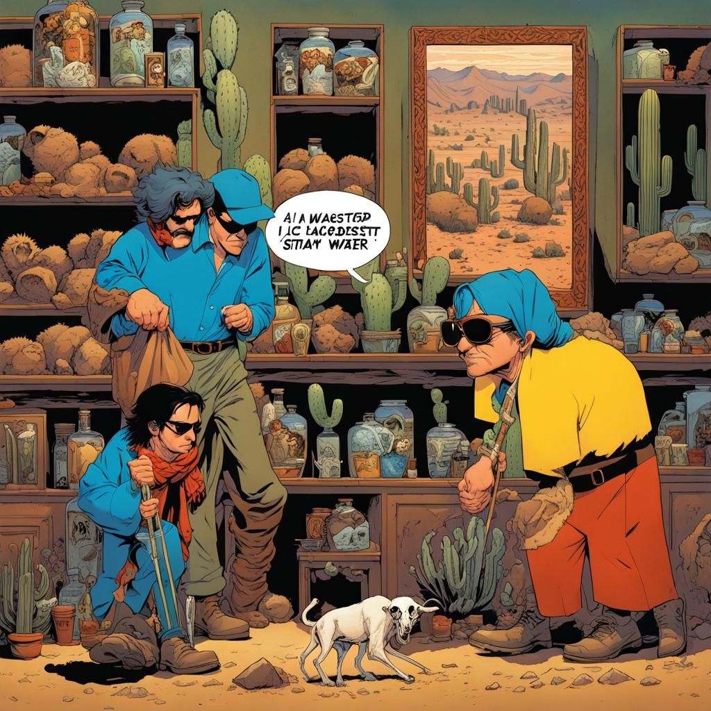 Surreal Desert Mirage Comic Art