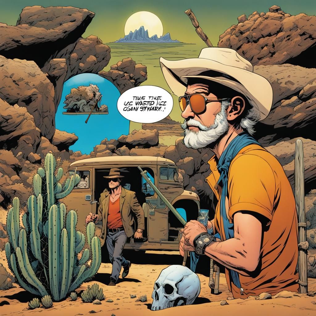 Desert Wanderer's Thirst: A Comic Mirage