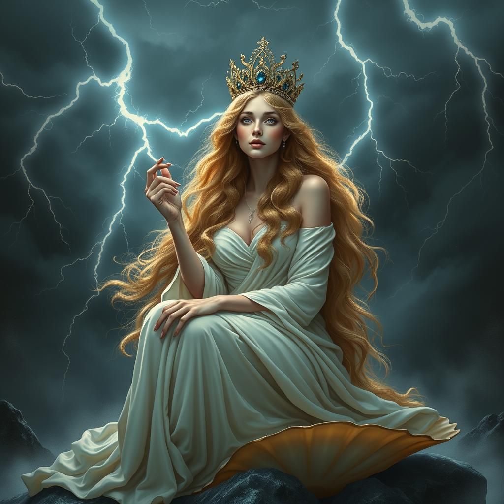 Ethereal Goddess in Dark Fantasy Art Style