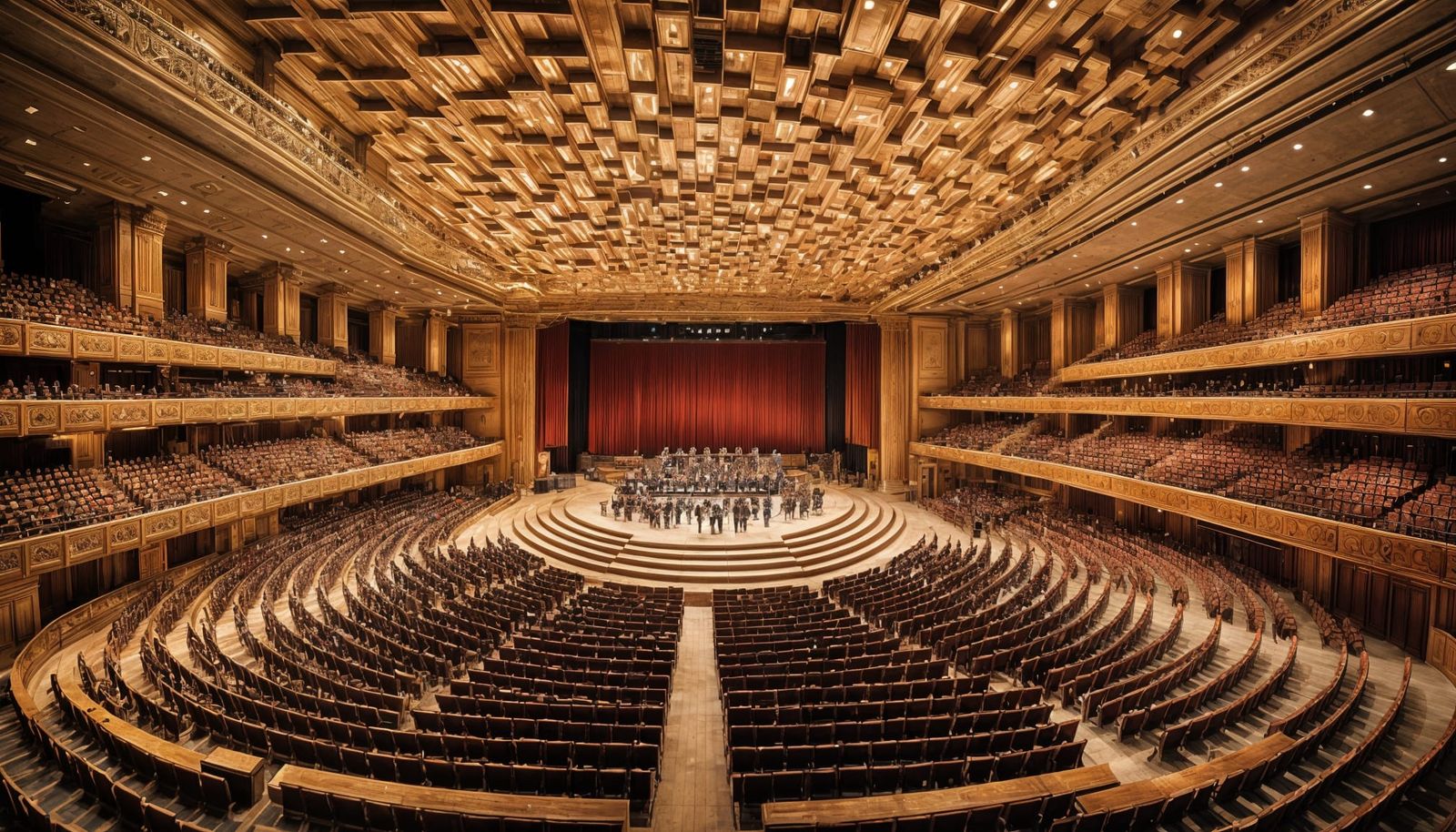 Magnificent Geometric Concert Hall in Ultra-Wide Angle