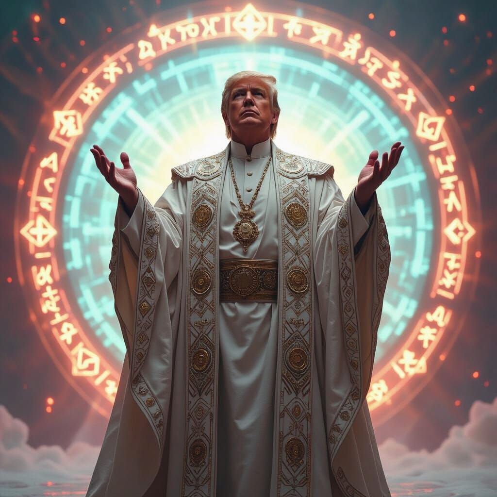 Prophetic Figure in Avant-Garde Robes